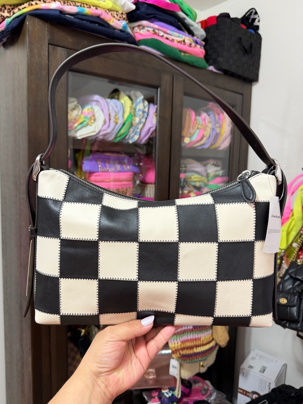 🦋Coach Alter/Ego Shoulder Bag in Checkerboard Upcrafted Leather
FULL SIZE - Picture 2 of 5